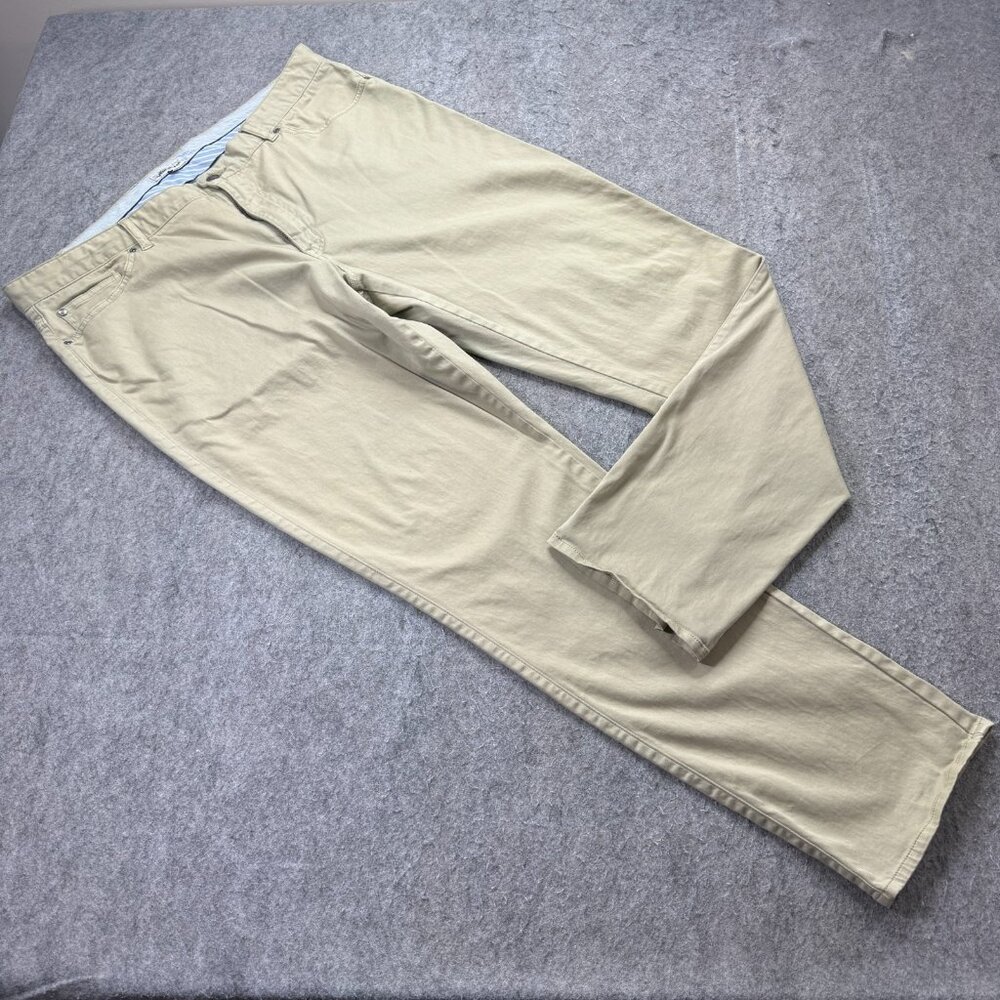 Peter Millar 5-Pocket Pants Men 40 x 33 Beige Khaki Stretch Ultimate Sateen